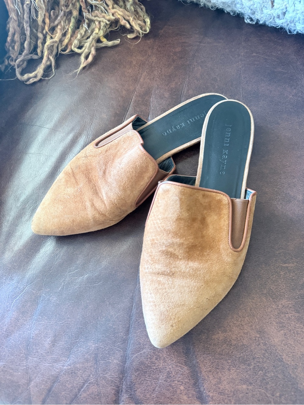 Jenni Kayne Tan Suede Pointed-Toe Mules